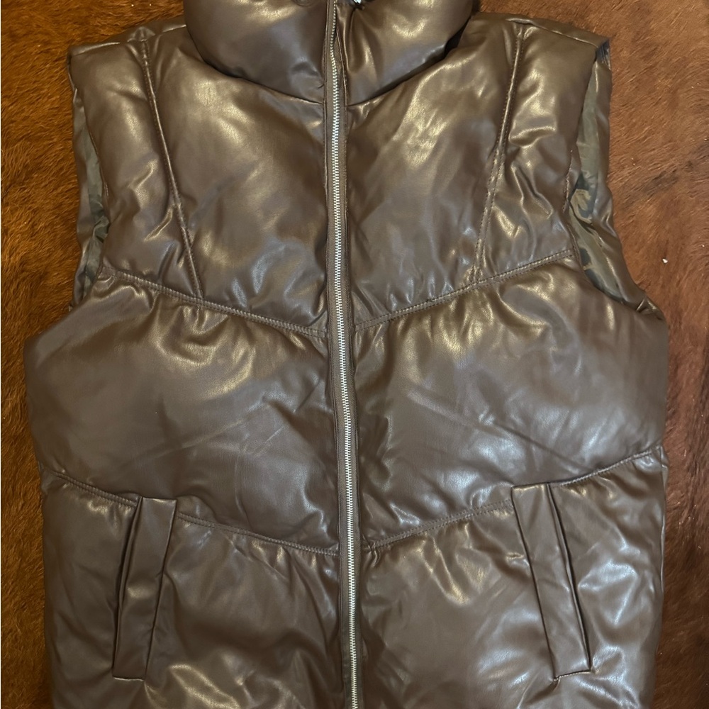Fashion Nova Brown Puffer Vest